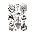 10 PCS Dark Fluorescent Color Changing Animal Luminous Flower Arm Waterproof Adult Tattoo Stickers, BY-001, BY-002, BY-003, BY-004, BY-005, BY-006, BY-007, BY-008