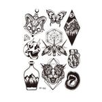 10 PCS Dark Fluorescent Color Changing Animal Luminous Flower Arm Waterproof Adult Tattoo Stickers, BY-001, BY-002, BY-003, BY-004, BY-005, BY-006, BY-007, BY-008