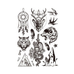 10 PCS Dark Fluorescent Color Changing Animal Luminous Flower Arm Waterproof Adult Tattoo Stickers, BY-001, BY-002, BY-003, BY-004, BY-005, BY-006, BY-007, BY-008