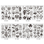 10 PCS Dark Fluorescent Color Changing Animal Luminous Flower Arm Waterproof Adult Tattoo Stickers, BY-001, BY-002, BY-003, BY-004, BY-005, BY-006, BY-007, BY-008