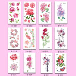 50 PCS Literary Small Fresh Flower Tattoo Sticker Rose Waterproof Lasting Arm Sticker, Q-001, Q-002, Q-003, Q-012, Q-016, Q-017, Q-019, Q-022, Q-025, Q-029, Q-031, Q-032