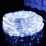 أنوار سلسلة أنابيب زخرفية لحفلات العطلات إضاءة حديقة LED مع جهاز تحكم عن بعد، المواصفات: 7 أمتار 50 LED تعمل بتيار USB، 12 متر 100 LED تعمل بتيار USB