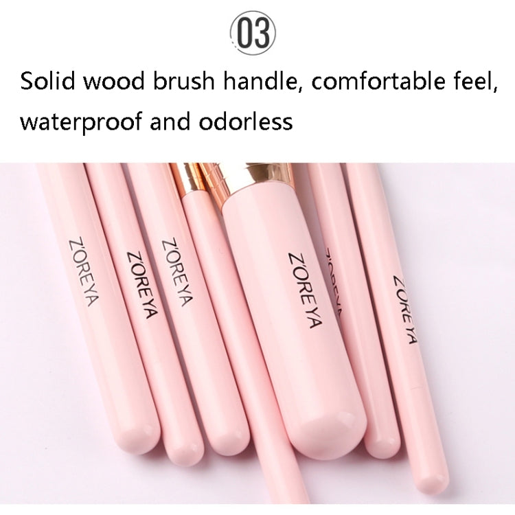 ZOREYA ZS744 7 In 1 Makeup Brush Set Beauty Tools Brush, Pink + Bag, Black + Bag, Pink + Iron Box, Black + Iron Box