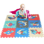 9pcs / Set Splicing Mobilization EVA Marine Foam Mats Children Educational Toys Puzzle Anti-skid And Anti-fall Crawling Mat