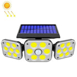 Solar 3-Head Rotatable Wall Lights Human Sense Outdoor Waterproof Garden Street Light, 112 LED, 138 LED, 132 COB