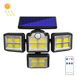 TG-TY085 Solar 4-Head Rotatable Wall Light with Remote Control Body Sensing Outdoor Waterproof Garden Lamp, Style:, 192 LED Integrated, 198 LED Integrated, 192 COB Integrated, 198 COB Integrated, 192 LED Separated, 198 LED Separated, 192 COB Separated ...