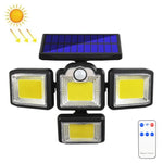 TG-TY085 Solar 4-Head Rotatable Wall Light with Remote Control Body Sensing Outdoor Waterproof Garden Lamp, Style:, 192 LED Integrated, 198 LED Integrated, 192 COB Integrated, 198 COB Integrated, 192 LED Separated, 198 LED Separated, 192 COB Separated ...