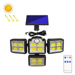 TG-TY085 Solar 4-Head Rotatable Wall Light with Remote Control Body Sensing Outdoor Waterproof Garden Lamp, Style:, 192 LED Integrated, 198 LED Integrated, 192 COB Integrated, 198 COB Integrated, 192 LED Separated, 198 LED Separated, 192 COB Separated ...