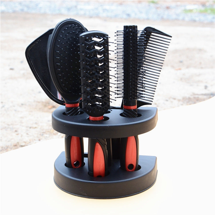 6-In-1 Mirror Comb Hair Comb With Base Set Massage Scalp Beauty Comb