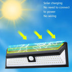 Solar 3-Sides Floodlit Motion Sensing Wall Light Outdoor Garden Corridor Street Light, 118 LED