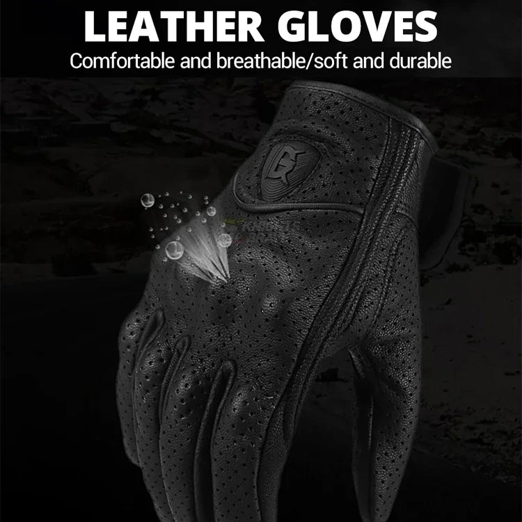 GHOST RACING GR-ST06 Breathable Touch Screen Motorcycle Riding Leather Gloves Anti-Fall Locomotive Gloves, M, L, XL, XXL