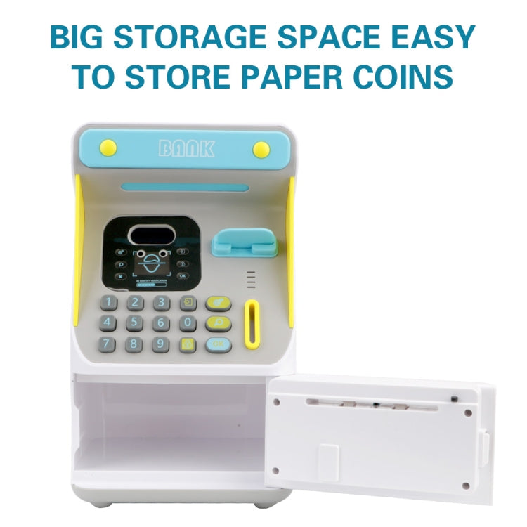 8010 Simulated Face Recognition ATM Machine Piggy Bank Password Automatic Rolling Money Safe Piggy Bank,Style:, Pink, Blue, Rechargeable Version Pink, Rechargeable Version Blue