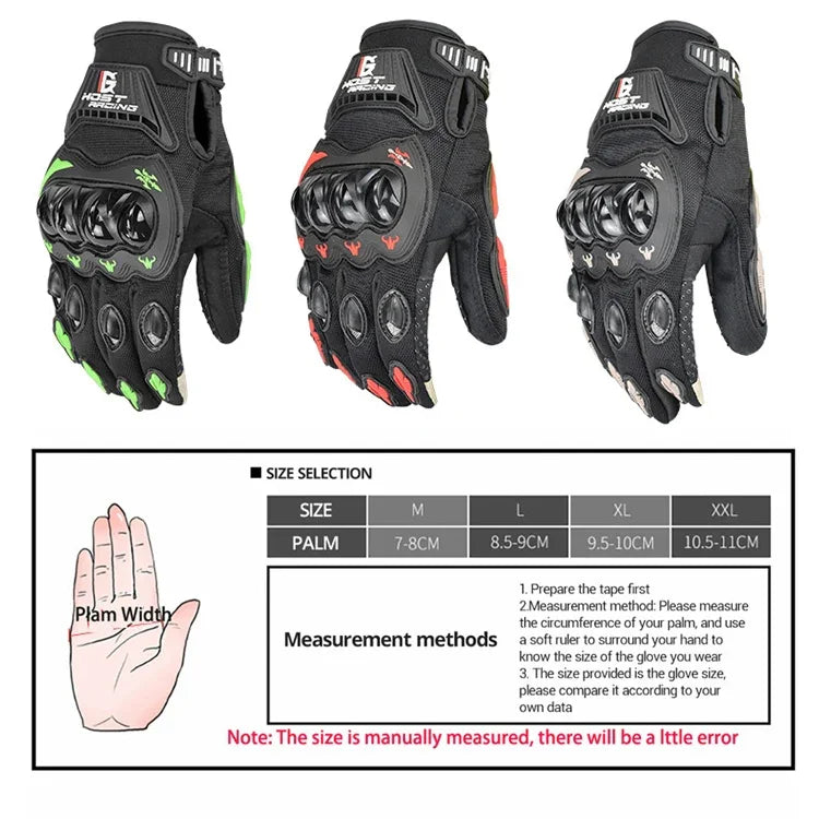 GHOST RACING GR-ST04 Motorcycle Gloves Anti-Fall Full Finger Riding Touch Gloves, M, L, XL, XXL