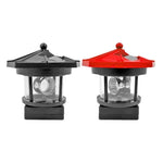 Outdoor Waterproof LED Solar Rotating Lighthouse Garden Decoration Induction Landscape Light, Red, Black