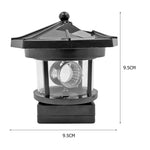 Outdoor Waterproof LED Solar Rotating Lighthouse Garden Decoration Induction Landscape Light, Red, Black