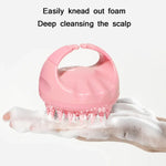 Round Hair Washing Brush Silicone Wet & Dry Multipurpose Massage Brush, Pink, Purple, Green, Black, Blue, Red, Yellow, Grey