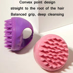 Round Hair Washing Brush Silicone Wet & Dry Multipurpose Massage Brush, Pink, Purple, Green, Black, Blue, Red, Yellow, Grey