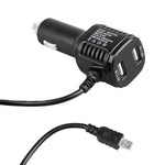 H519 Car Charger Driving Recorder Power Cord Dual USB With Display Charging Line, Specification:, Mini Straight, Mini Right Elbow