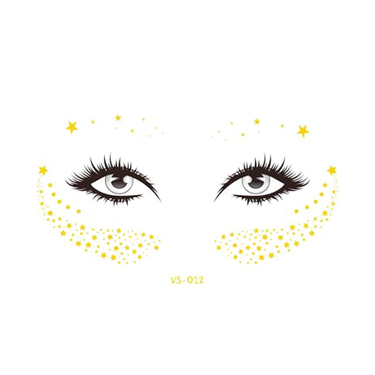 20 PCS Waterproof Bronzing Face Tattoo Stickers Party Masquerade Face Stickers, VS-011, VS-012, VS-013, VS-014, VS-015, VS-016, VS-017, VS-018, VS-019, VS-022, VS-023, VS-024, VS-025, VS-027, VS-028, VS-029, VS-030, VS-031, VS-032, VS-033