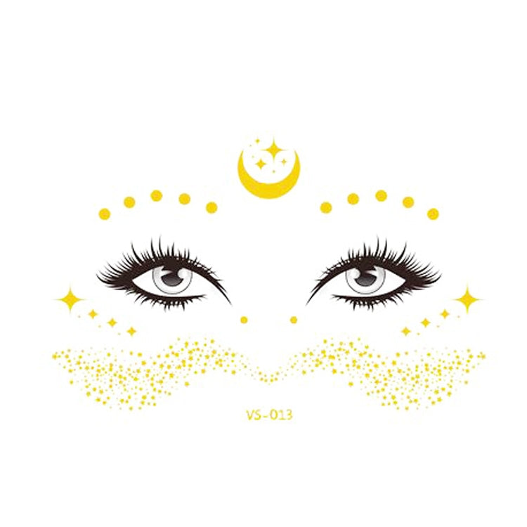 20 PCS Waterproof Bronzing Face Tattoo Stickers Party Masquerade Face Stickers, VS-011, VS-012, VS-013, VS-014, VS-015, VS-016, VS-017, VS-018, VS-019, VS-022, VS-023, VS-024, VS-025, VS-027, VS-028, VS-029, VS-030, VS-031, VS-032, VS-033