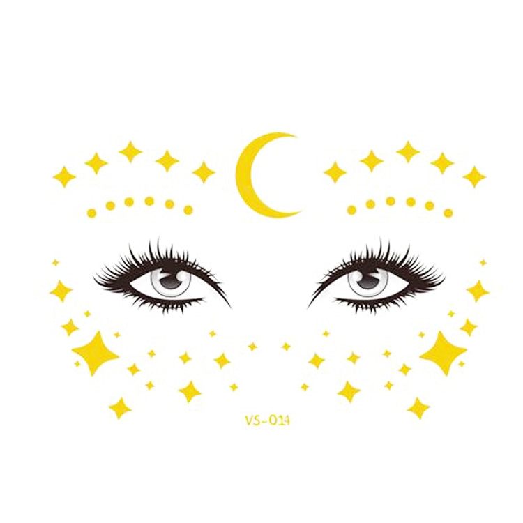 20 PCS Waterproof Bronzing Face Tattoo Stickers Party Masquerade Face Stickers, VS-011, VS-012, VS-013, VS-014, VS-015, VS-016, VS-017, VS-018, VS-019, VS-022, VS-023, VS-024, VS-025, VS-027, VS-028, VS-029, VS-030, VS-031, VS-032, VS-033