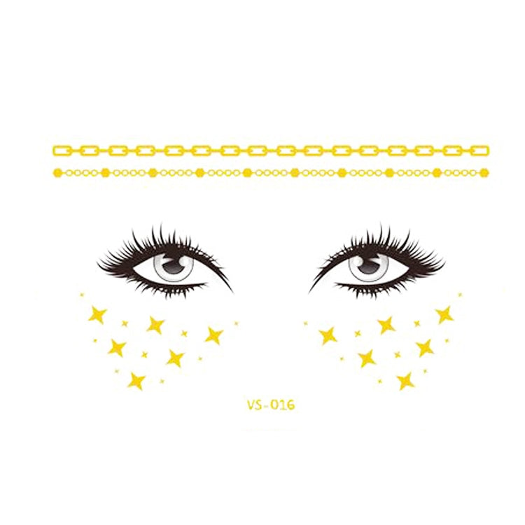 20 PCS Waterproof Bronzing Face Tattoo Stickers Party Masquerade Face Stickers, VS-011, VS-012, VS-013, VS-014, VS-015, VS-016, VS-017, VS-018, VS-019, VS-022, VS-023, VS-024, VS-025, VS-027, VS-028, VS-029, VS-030, VS-031, VS-032, VS-033