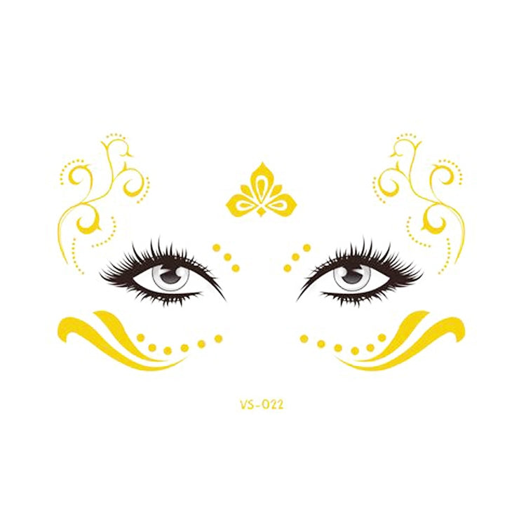20 PCS Waterproof Bronzing Face Tattoo Stickers Party Masquerade Face Stickers, VS-011, VS-012, VS-013, VS-014, VS-015, VS-016, VS-017, VS-018, VS-019, VS-022, VS-023, VS-024, VS-025, VS-027, VS-028, VS-029, VS-030, VS-031, VS-032, VS-033
