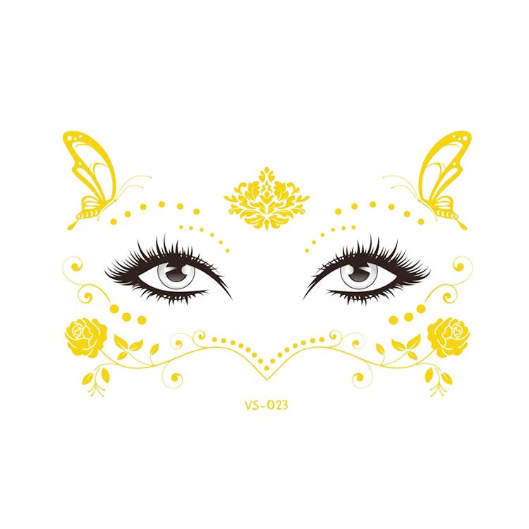20 PCS Waterproof Bronzing Face Tattoo Stickers Party Masquerade Face Stickers, VS-011, VS-012, VS-013, VS-014, VS-015, VS-016, VS-017, VS-018, VS-019, VS-022, VS-023, VS-024, VS-025, VS-027, VS-028, VS-029, VS-030, VS-031, VS-032, VS-033