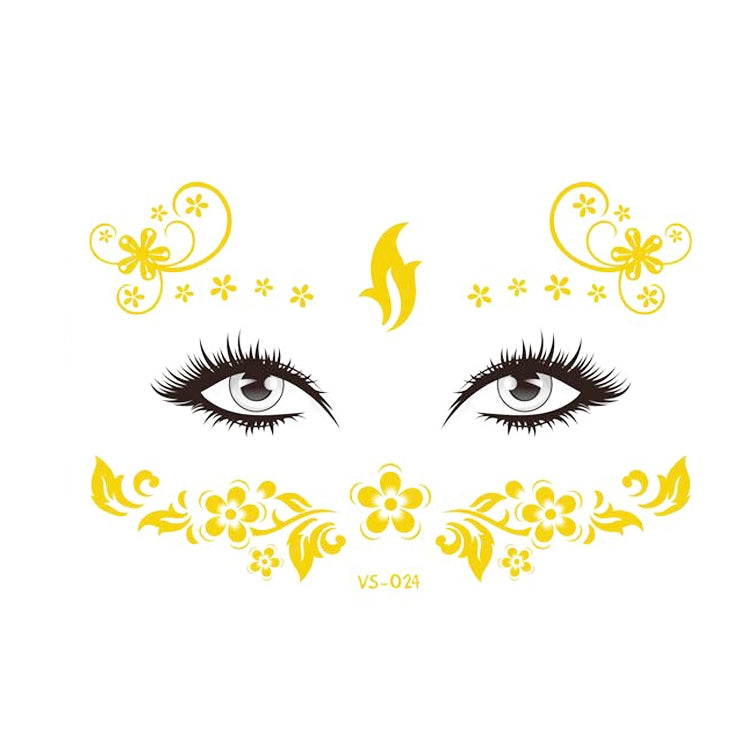 20 PCS Waterproof Bronzing Face Tattoo Stickers Party Masquerade Face Stickers, VS-011, VS-012, VS-013, VS-014, VS-015, VS-016, VS-017, VS-018, VS-019, VS-022, VS-023, VS-024, VS-025, VS-027, VS-028, VS-029, VS-030, VS-031, VS-032, VS-033