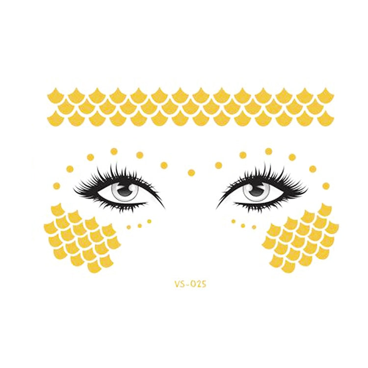 20 PCS Waterproof Bronzing Face Tattoo Stickers Party Masquerade Face Stickers, VS-011, VS-012, VS-013, VS-014, VS-015, VS-016, VS-017, VS-018, VS-019, VS-022, VS-023, VS-024, VS-025, VS-027, VS-028, VS-029, VS-030, VS-031, VS-032, VS-033