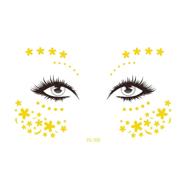 20 PCS Waterproof Bronzing Face Tattoo Stickers Party Masquerade Face Stickers, VS-011, VS-012, VS-013, VS-014, VS-015, VS-016, VS-017, VS-018, VS-019, VS-022, VS-023, VS-024, VS-025, VS-027, VS-028, VS-029, VS-030, VS-031, VS-032, VS-033