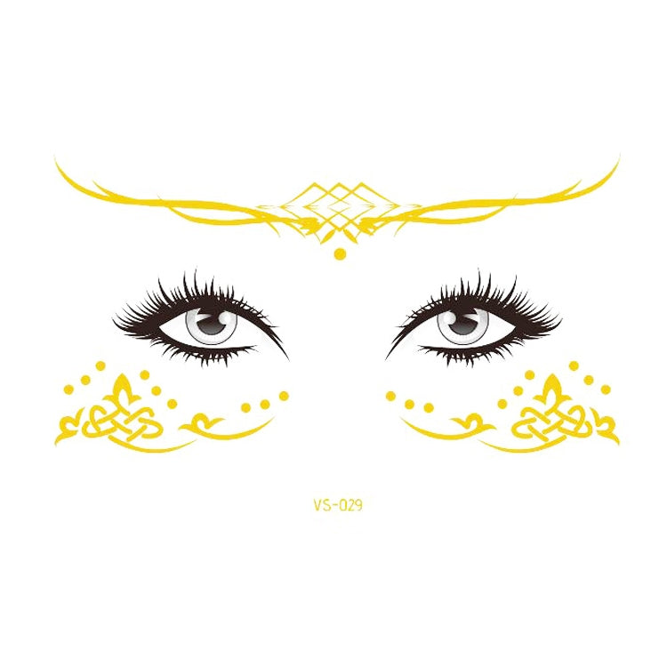 20 PCS Waterproof Bronzing Face Tattoo Stickers Party Masquerade Face Stickers, VS-011, VS-012, VS-013, VS-014, VS-015, VS-016, VS-017, VS-018, VS-019, VS-022, VS-023, VS-024, VS-025, VS-027, VS-028, VS-029, VS-030, VS-031, VS-032, VS-033