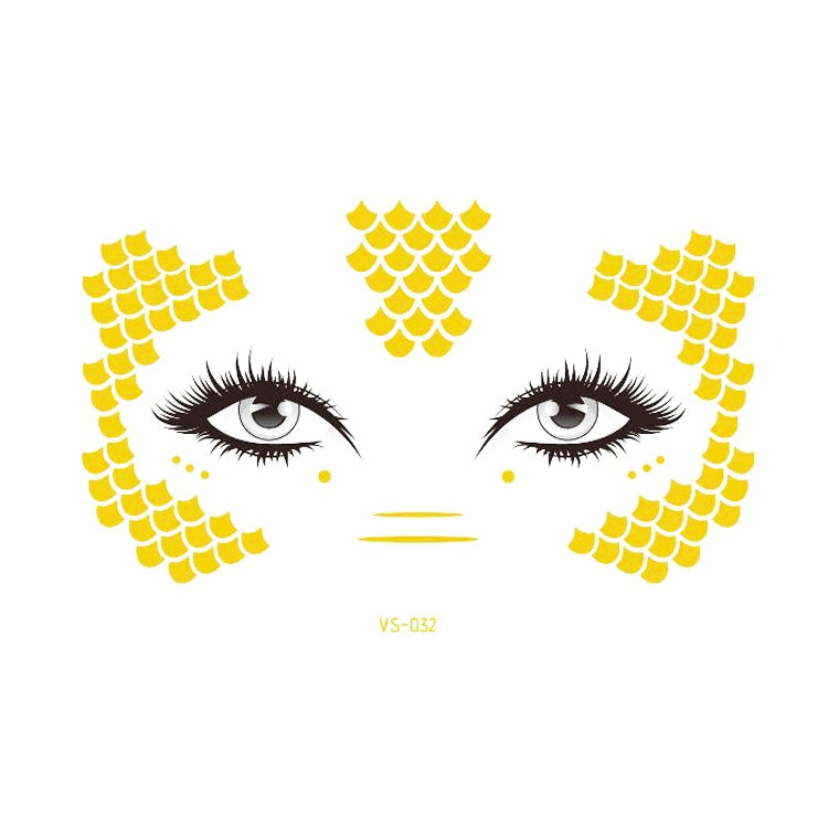 20 PCS Waterproof Bronzing Face Tattoo Stickers Party Masquerade Face Stickers, VS-011, VS-012, VS-013, VS-014, VS-015, VS-016, VS-017, VS-018, VS-019, VS-022, VS-023, VS-024, VS-025, VS-027, VS-028, VS-029, VS-030, VS-031, VS-032, VS-033
