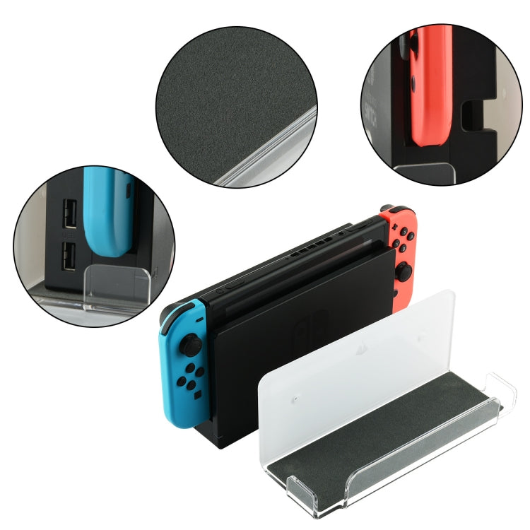 Game Console Wall Storage Bracket Game Console Accessories Storage Rack For Nintendo Switch, Acrylic Black, Acrylic Transparent