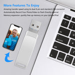 قرص يو-ديسك معدني دوار 3 في 1 USB 3.0 + 8 بن + USB-C / تايب-سي للهواتف والكمبيوتر، 32 جيجابايت، 16 جيجابايت، 64 جيجابايت