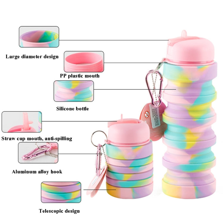 Silicone Folding Water Cup Portable Outdoor Sports Water Bottle Large Capacity Retractable Travel Cup, 350ml