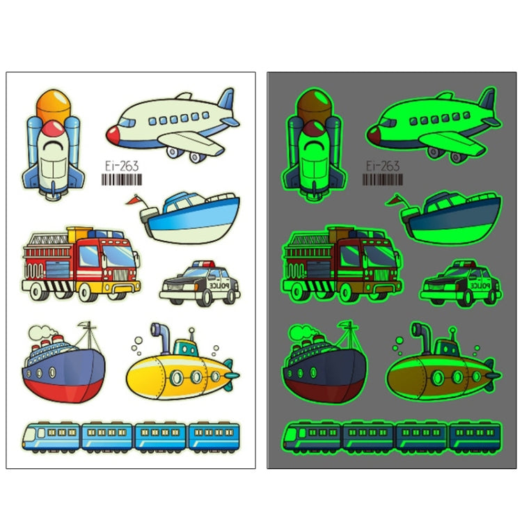 20 PCS Waterproof Children Luminous Cartoon Transport Car Tattoo Sticker, Ei-261, Ei-262, Ei-263, Ei-264, Ei-265, Ei-266, Ei-267, Ei-268, Ei-269, Ei-270, Ei-271, Ei-272, Ei-273, Ei-274, Ei-275, Ei-276