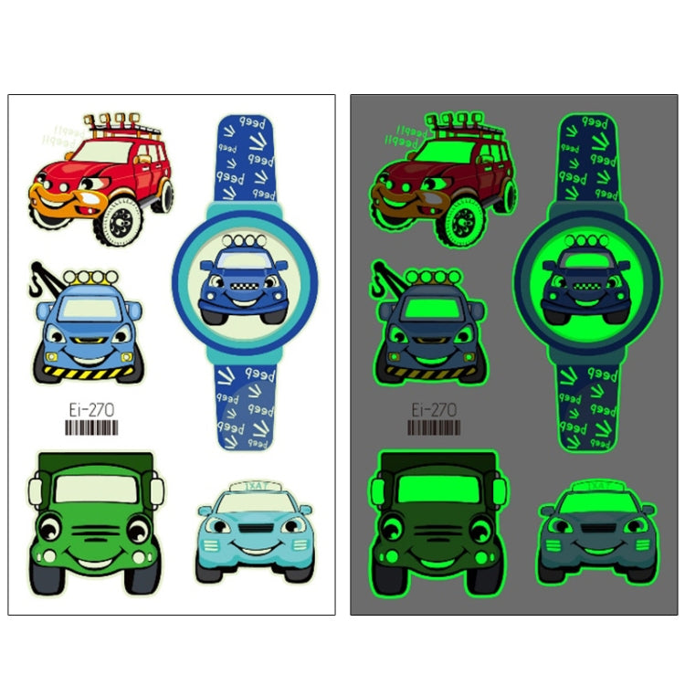20 PCS Waterproof Children Luminous Cartoon Transport Car Tattoo Sticker, Ei-261, Ei-262, Ei-263, Ei-264, Ei-265, Ei-266, Ei-267, Ei-268, Ei-269, Ei-270, Ei-271, Ei-272, Ei-273, Ei-274, Ei-275, Ei-276