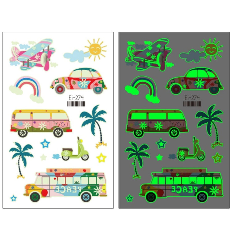 20 PCS Waterproof Children Luminous Cartoon Transport Car Tattoo Sticker, Ei-261, Ei-262, Ei-263, Ei-264, Ei-265, Ei-266, Ei-267, Ei-268, Ei-269, Ei-270, Ei-271, Ei-272, Ei-273, Ei-274, Ei-275, Ei-276