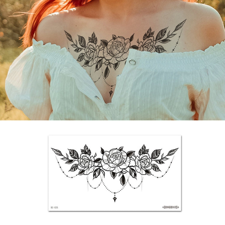 10 PCS Waterproof Tattoo Sticker Clavicle Chest Scar Covering Sticker, BC-025, BC-026, BC-027, BC-028, BC-029, BC-030, BC-031, BC-032, BC-033, BC-034, BC-035, BC-036