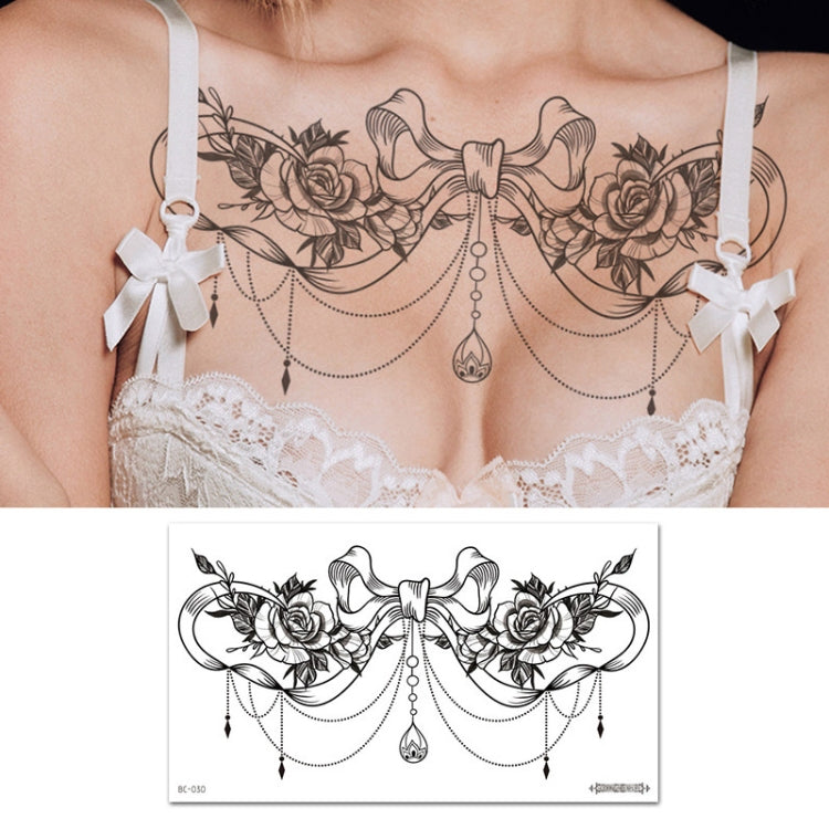 10 PCS Waterproof Tattoo Sticker Clavicle Chest Scar Covering Sticker, BC-025, BC-026, BC-027, BC-028, BC-029, BC-030, BC-031, BC-032, BC-033, BC-034, BC-035, BC-036
