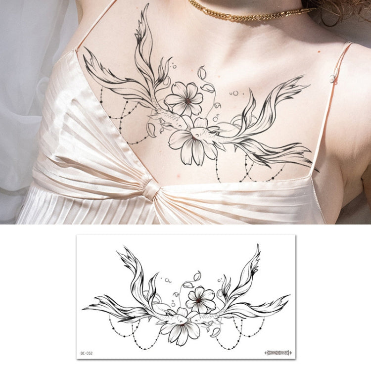 10 PCS Waterproof Tattoo Sticker Clavicle Chest Scar Covering Sticker, BC-025, BC-026, BC-027, BC-028, BC-029, BC-030, BC-031, BC-032, BC-033, BC-034, BC-035, BC-036