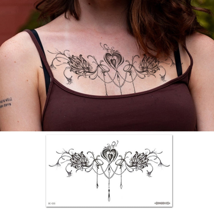 10 PCS Waterproof Tattoo Sticker Clavicle Chest Scar Covering Sticker, BC-025, BC-026, BC-027, BC-028, BC-029, BC-030, BC-031, BC-032, BC-033, BC-034, BC-035, BC-036