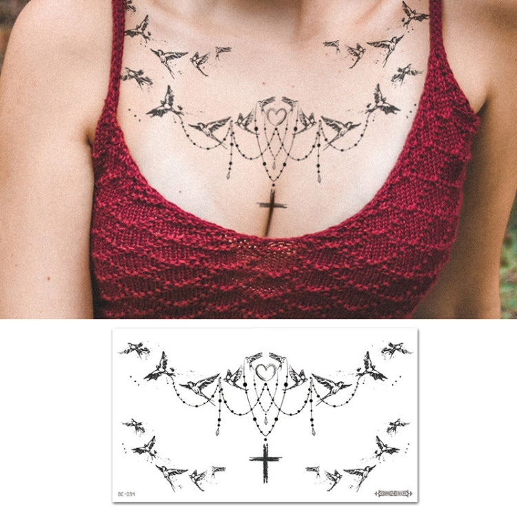 10 PCS Waterproof Tattoo Sticker Clavicle Chest Scar Covering Sticker, BC-025, BC-026, BC-027, BC-028, BC-029, BC-030, BC-031, BC-032, BC-033, BC-034, BC-035, BC-036