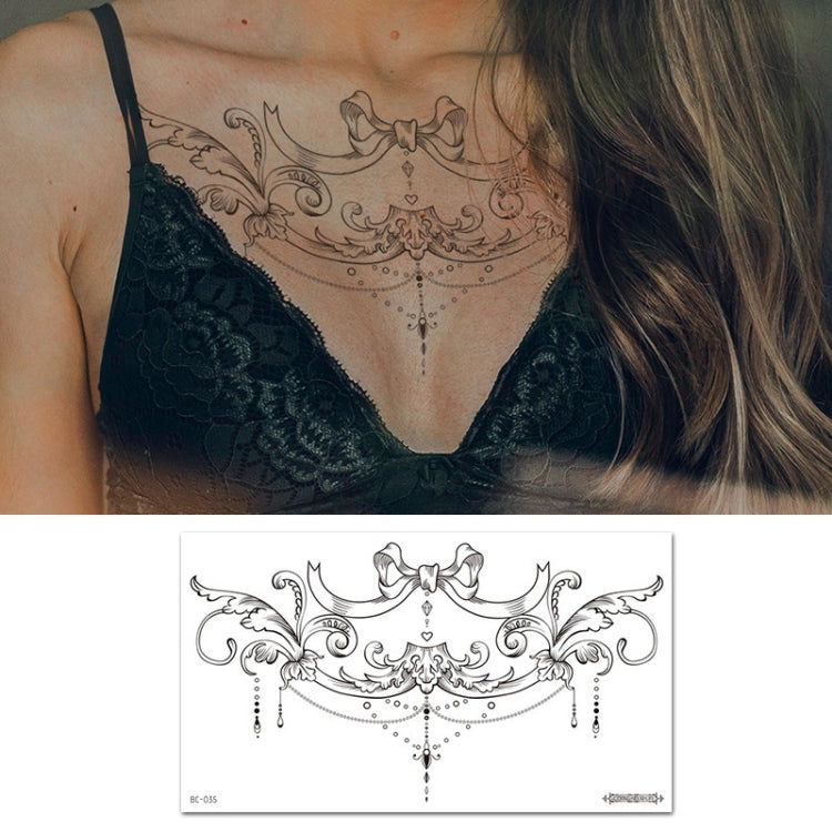 10 PCS Waterproof Tattoo Sticker Clavicle Chest Scar Covering Sticker, BC-025, BC-026, BC-027, BC-028, BC-029, BC-030, BC-031, BC-032, BC-033, BC-034, BC-035, BC-036