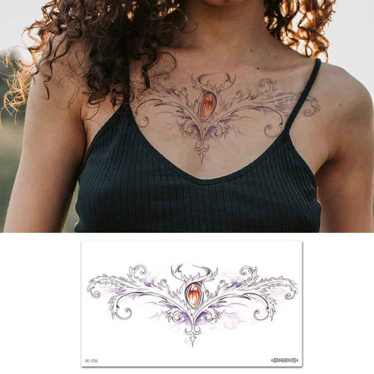 10 PCS Waterproof Tattoo Sticker Clavicle Chest Scar Covering Sticker, BC-025, BC-026, BC-027, BC-028, BC-029, BC-030, BC-031, BC-032, BC-033, BC-034, BC-035, BC-036