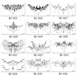 10 PCS Waterproof Tattoo Sticker Clavicle Chest Scar Covering Sticker, BC-025, BC-026, BC-027, BC-028, BC-029, BC-030, BC-031, BC-032, BC-033, BC-034, BC-035, BC-036