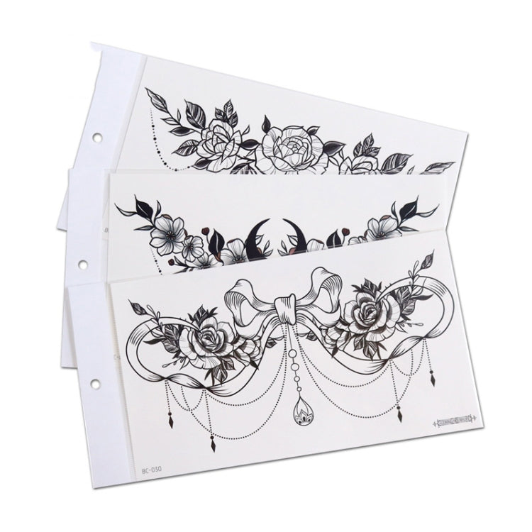 10 PCS Waterproof Tattoo Sticker Clavicle Chest Scar Covering Sticker, BC-025, BC-026, BC-027, BC-028, BC-029, BC-030, BC-031, BC-032, BC-033, BC-034, BC-035, BC-036