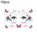 10 PCS Waterproof Music Festival Glitter Tattoo Stickers, LG-001, LG-002, LG-003, LG-004, LG-005, LG-006