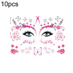 10 PCS Waterproof Music Festival Glitter Tattoo Stickers, LG-001, LG-002, LG-003, LG-004, LG-005, LG-006